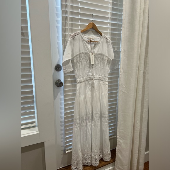 NWT LoveShackFancy Beth White Lace Maxi Dress - Picture 3 of 11